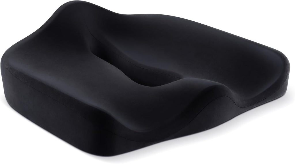 Ergonomic Office Seat Cushion for Tailbone Pressure Relief - Memory Foam Seat Pad for Comfort & Posture Improvement - Ideal for Office Chair,Desk Chairs,Car Seats,Wheelchairs,Home&Office Use(Black)