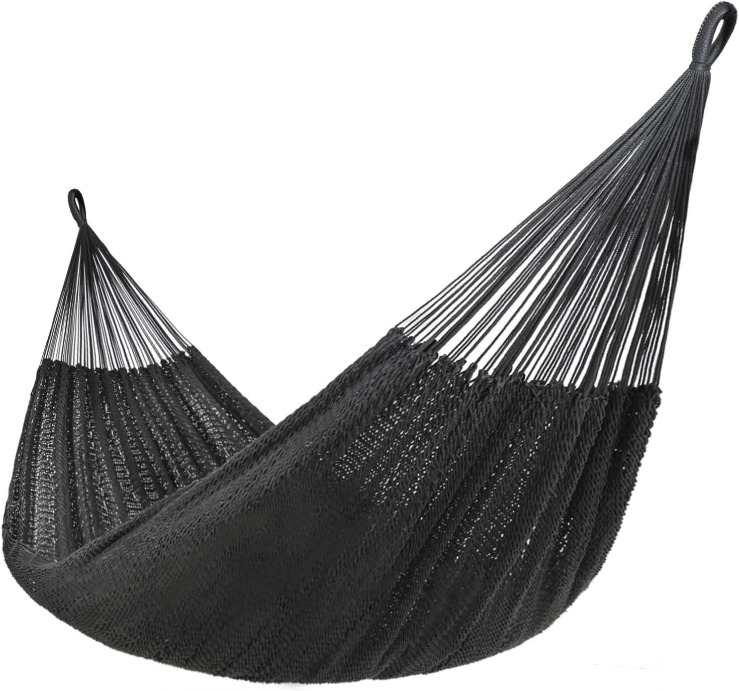 Handwoven Mayan Hammock, 10.5FT Double Camping Hammocks | Portable Outdoor Hammock, Soft Rope Family Hammock with Carry Bag, Straps, Carabiners for Outside, 550lbs Capacity, Gray