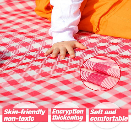 Classic Red Check Waterproof Beach Mat