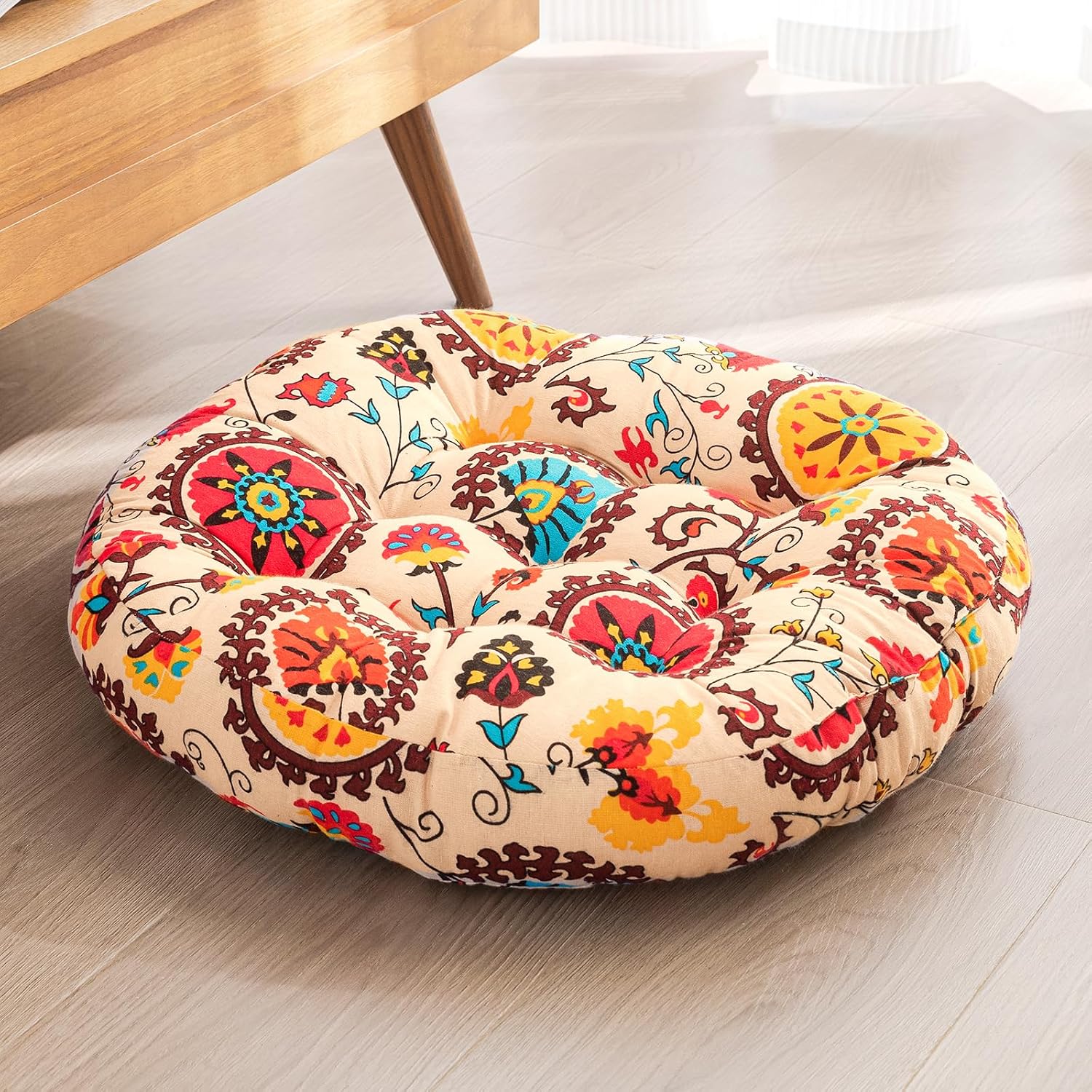 Round Meditation Floor Cushions,Large Floor Pillow Sitting for Adults and Kids, Seats for Yoga Cushion  Seating Pad Balcony Bedroom Tatami Living Room,22x22 Inch
