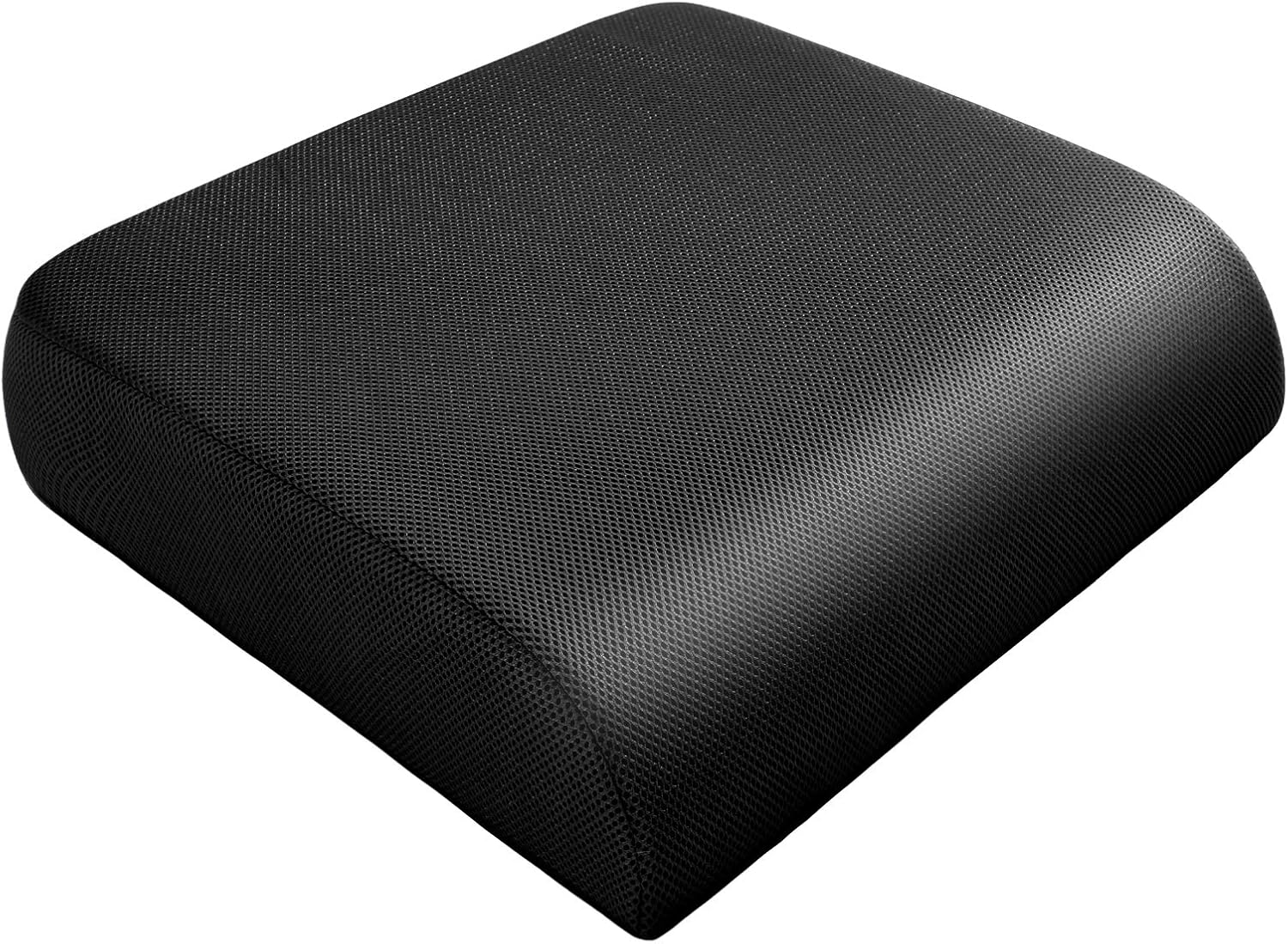Extra Thick Large Seat Cushion -19 X 17.5 X 4 Inch Gel Memory Foam Cushion with Carry Handle Non Slip Bottom - Pain Relief Coccyx Cushion for Wheelchair Office Chair (Black (1PACK))