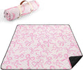 Large Pink Bow Waterproof Picnic Blanket