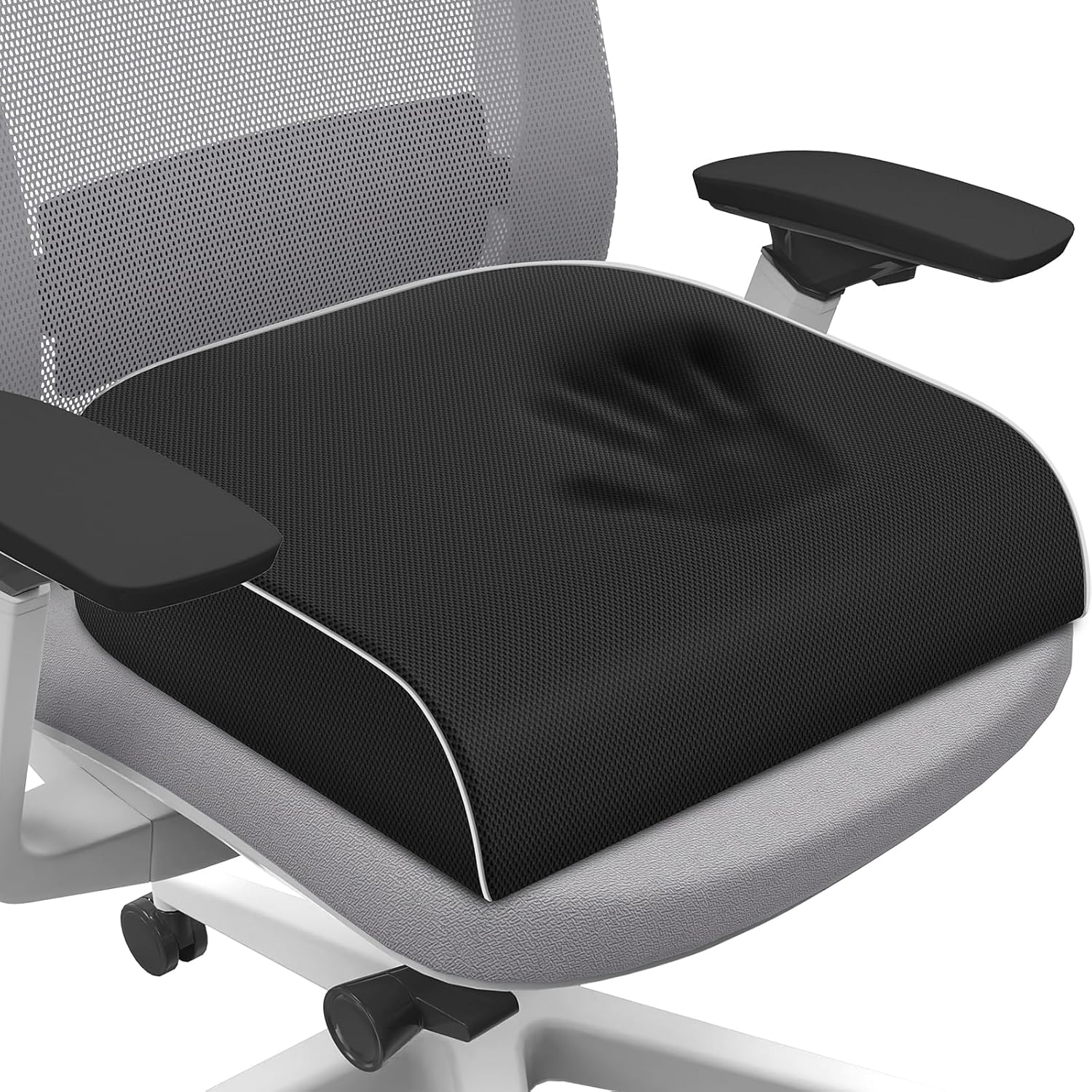 Seat Cushion for Taibone Pain Relief, Office Chair Cushion, Memory Foam Large Floor Pillow Cushions with Non-Slip Cover for Soft Support at Office Chair, Car Seat, Airplane Black/Large