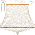 Rope Hammock for Outside 2 Person, Handwoven (Natural Beige, Medium)