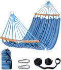 Hammocks Double Hammock with Curved Spreader Bar, Blue | Outdoor Portable Hammock with Carrying Bag & Tree Straps for Bedroom, Patio, Backyard, Balcony, Max 450lbs Capacity