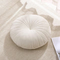 Floor Pillow Meditation Cushion Round Large Floor Pillows Seating for Adults, Velvet Thick Floor Cushions for Yoga Living Room Balcony Outdoor Tatami 18inches（Beige）