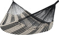 Double Heavy-Duty Hammock, Black/Natural | 625 lb Weight Capacity, 79″ x 90″ Bed, Soft, Handwoven Cotton Blend Rope Hammock for Outside, Outdoor Hammock without Stand
